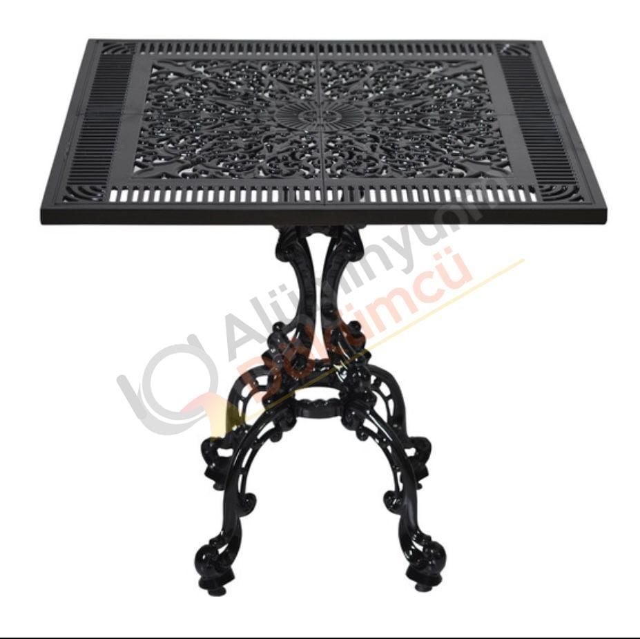 DÖKÜM MASA 75cm kare 4 yılan ayaklı model