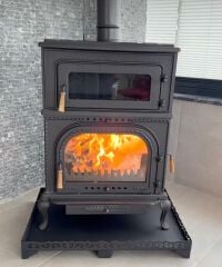 Döküm fırınlı soba yan  kapak alttan küllük