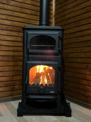 Döküm fırınlı soba inci yan camlı yan kapaklı