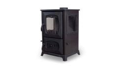 Lazer şömine soba yan camlı