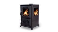 Lazer şömine soba yan camlı