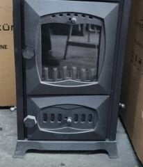 Lazer şömine soba yan camlı