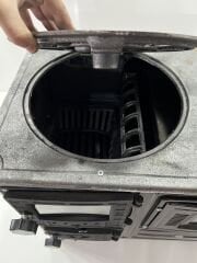 Fırınlı soba siyah saç model kapak camlı