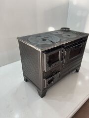Fırınlı soba siyah saç model kapak camlı