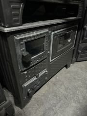 Fırınlı soba siyah saç model kapak camlı