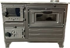 Fırınlı soba siyah saç model kapak camlı