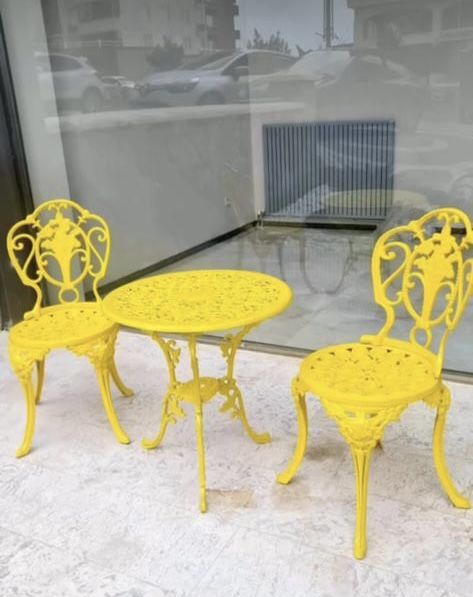 Sarı papatya sandalye takımı