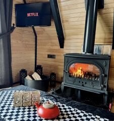Döküm bağ evi sobası alt tepsili