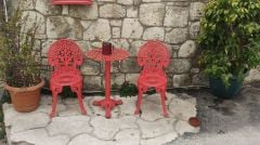 Kırmızı Sandalye Masa Takım