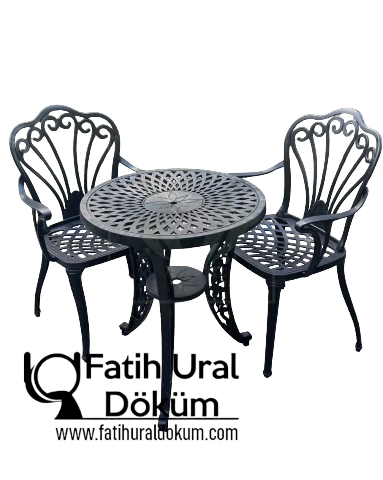 Döküm plastik sandalye yuvarlak masa 60 cm çap