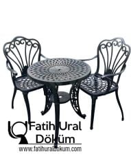 Döküm plastik sandalye yuvarlak masa 60 cm çap