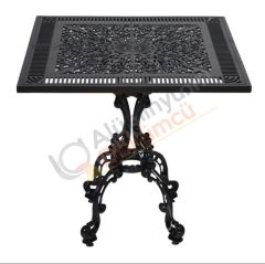 DÖKÜM MASA 75cm kare 4 yılan ayaklı model