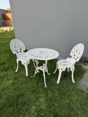 Döküm sandalye masa osmanlı beyaz renk