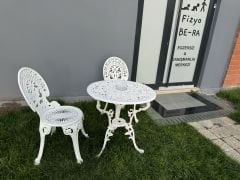 Döküm sandalye masa osmanlı beyaz renk