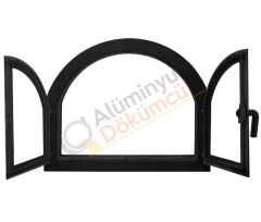 Pizza kapak camlı-arka saçlı model döküm kapak