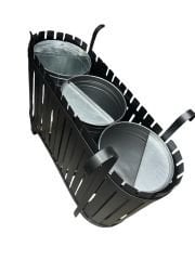 Metal çöp kovaları-Çöp kovası geniş 3 lü model