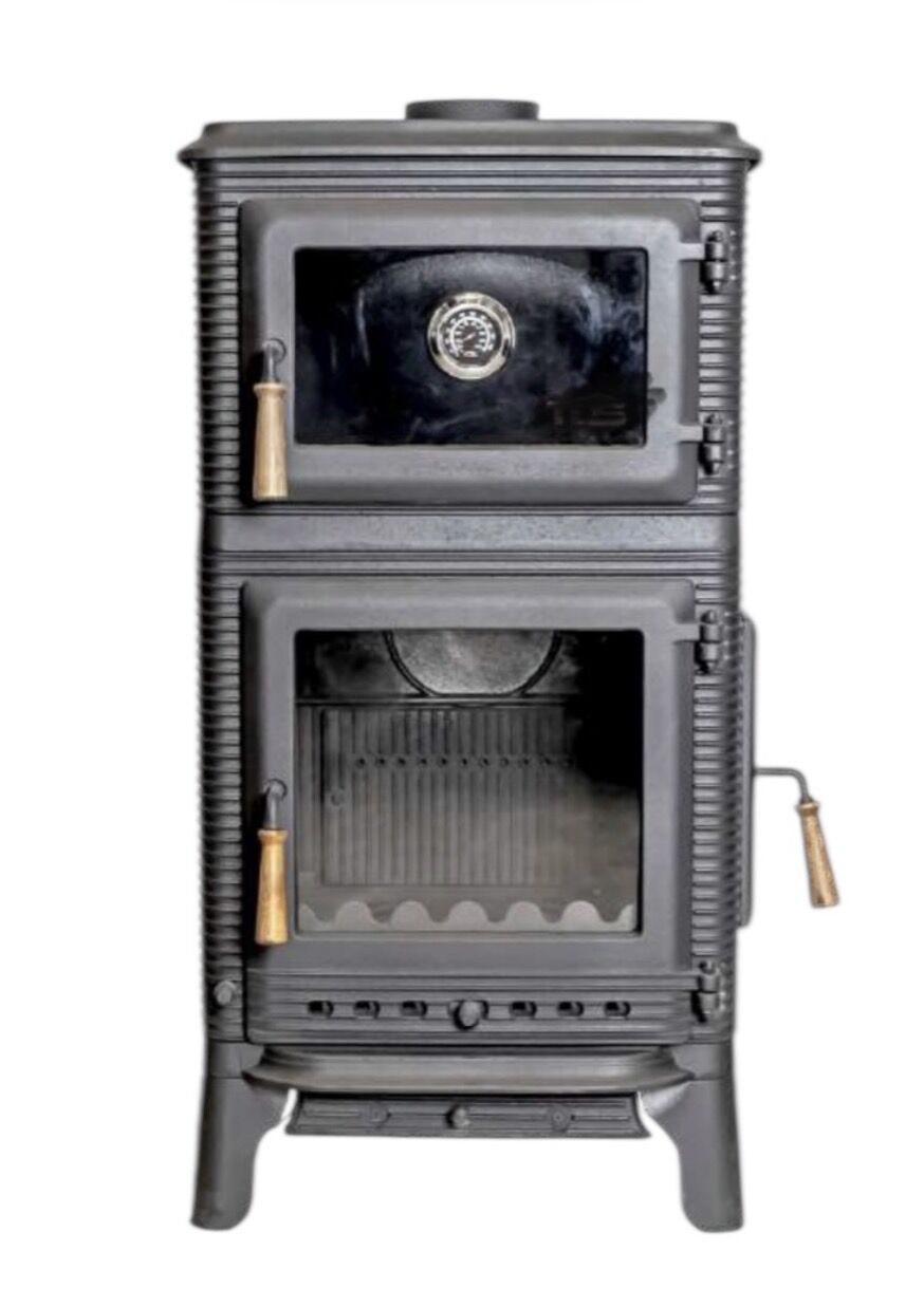 Döküm plazma dik kuzine yan camlı soba