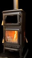 Döküm plazma dik kuzine yan camlı soba