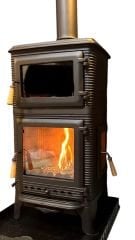 Döküm plazma dik kuzine yan camlı soba