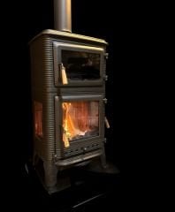 Döküm plazma dik kuzine yan camlı soba