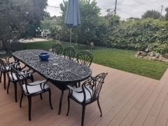 Oval masa en büyük kuğu 271cm x90 cm sandalyeli takım
