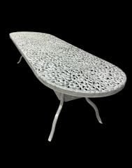 Oval masa en büyük kuğu 271cm x90 cm sandalyeli takım