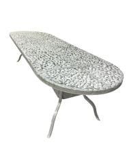 Oval masa en büyük kuğu 271cm x90 cm sandalyeli takım