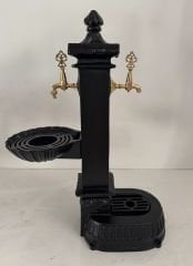 Döküm Çeşme çift lavobalı-altta Lavoba ve ortada lavobalı