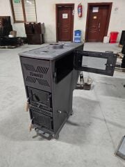 Pelet ve katı yakıt sobası yan fırınlı-Zümrüt