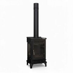 Pelet şömine soba-Yan camlı şömine