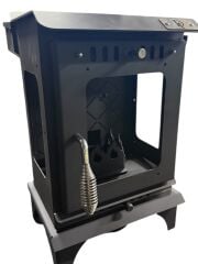 Pelet şömine soba-Yan camlı şömine