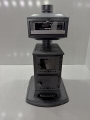 Kurbağa soba camlı kapak-fırınlı-alt tepsili