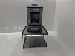 Pelet şömine soba-Yan camlı şömine-Kamp sobası-Küçük Model yüksek altlıklı