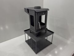 Pelet şömine soba-Yan camlı şömine-Kamp sobası-Küçük Model yüksek altlıklı