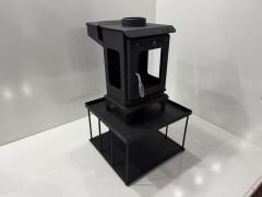 Pelet şömine soba-Yan camlı şömine-Kamp sobası-Küçük Model yüksek altlıklı