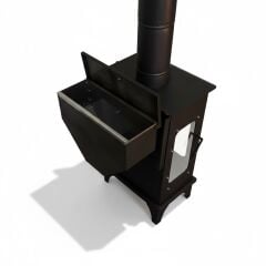 Pelet şömine soba-Yan camlı şömine-Kamp sobası-Küçük Model yüksek altlıklı fırınlı