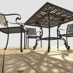 Masa takım kare geniş sandalyeli