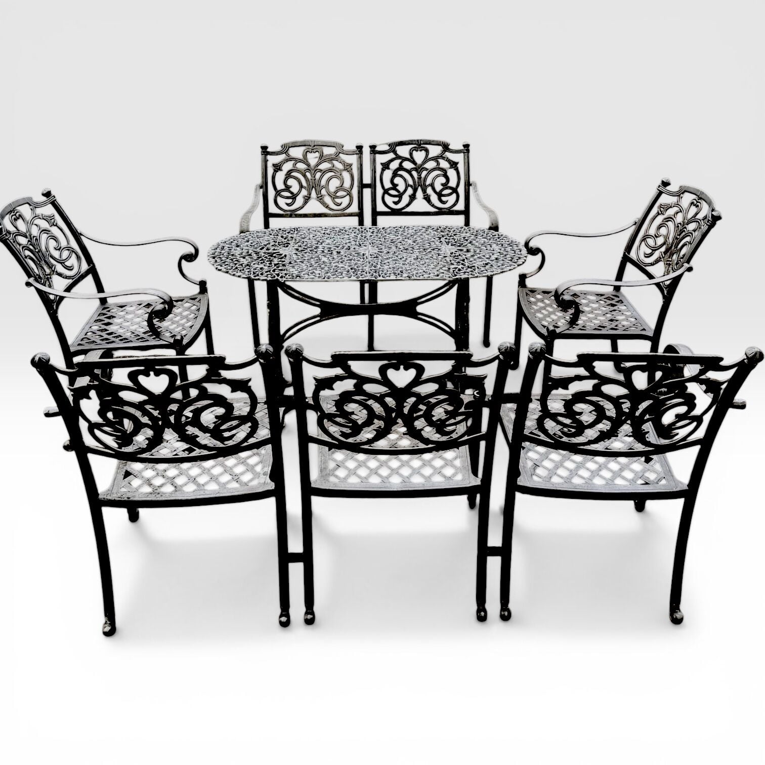 Döküm masa sandalye-Geniş model sandalye masa takım tam set