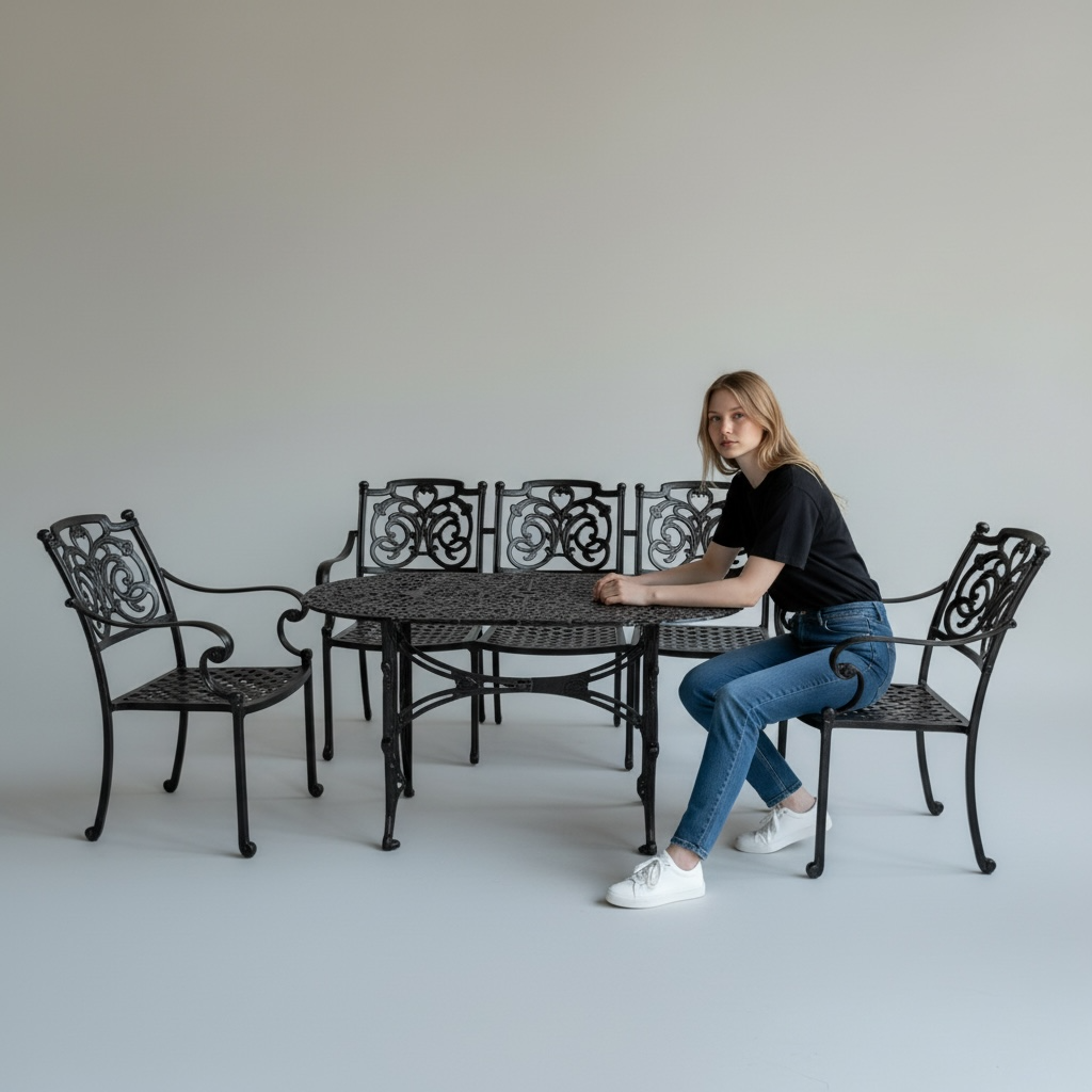 Döküm masa sandalye-Geniş model sandalye masa takımlar