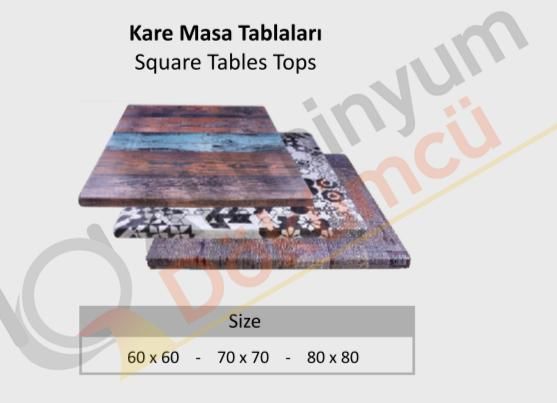 Verzalit kare masa tablası