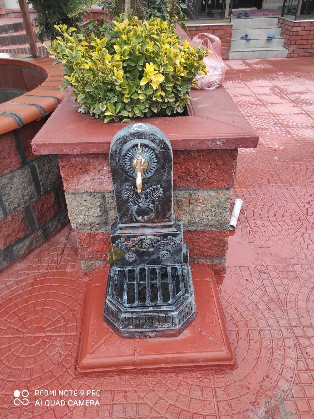 Döküm çeşme meydan gümüş eskitme