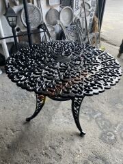 Döküm kuğu masa 90 cm çap yuvarlak