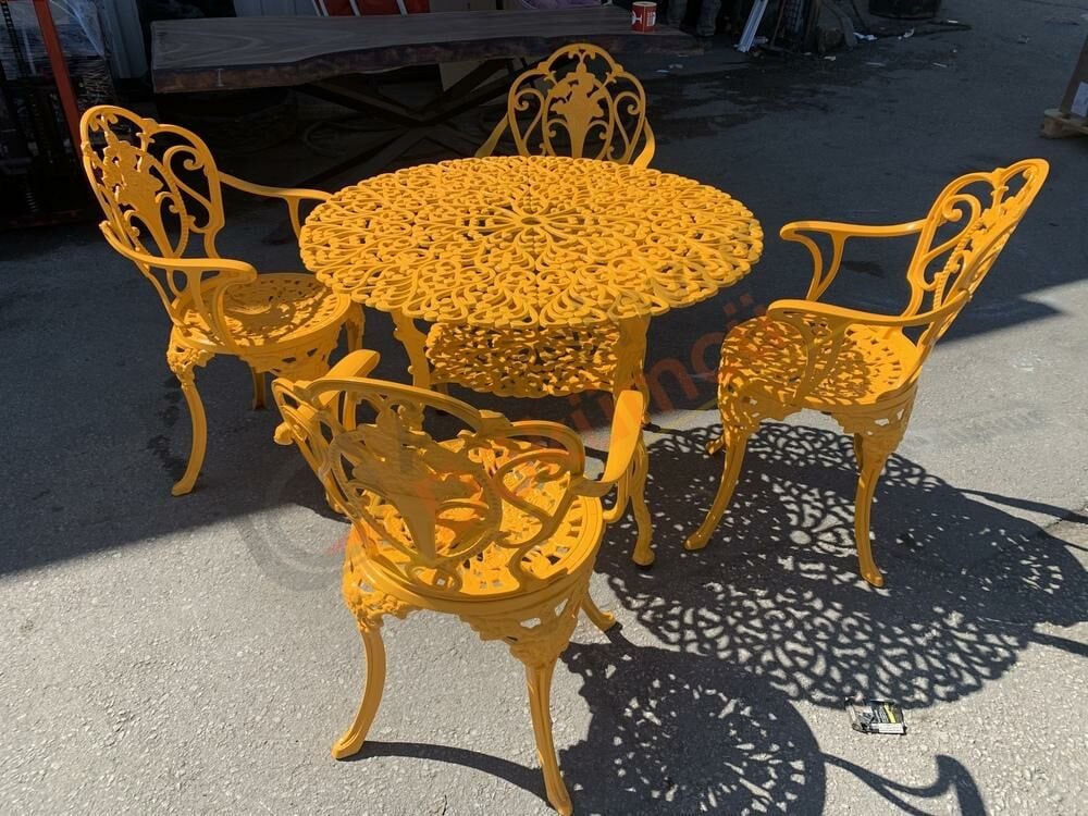 Sandalye sarı masa takım