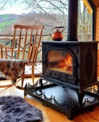 Döküm soba yan kapalı alt tepsi