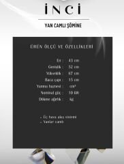 Döküm küçük soba yan cam alttan küllük inci