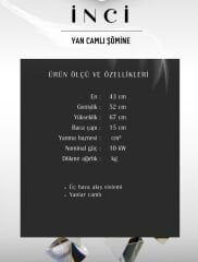 Döküm küçük soba yan cam alttan küllük inci
