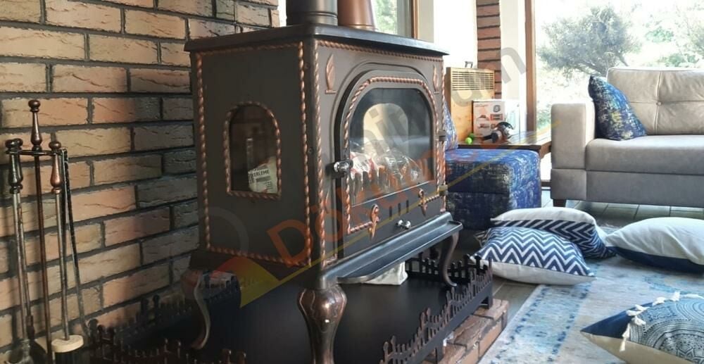Şömine soba yan camlı soba