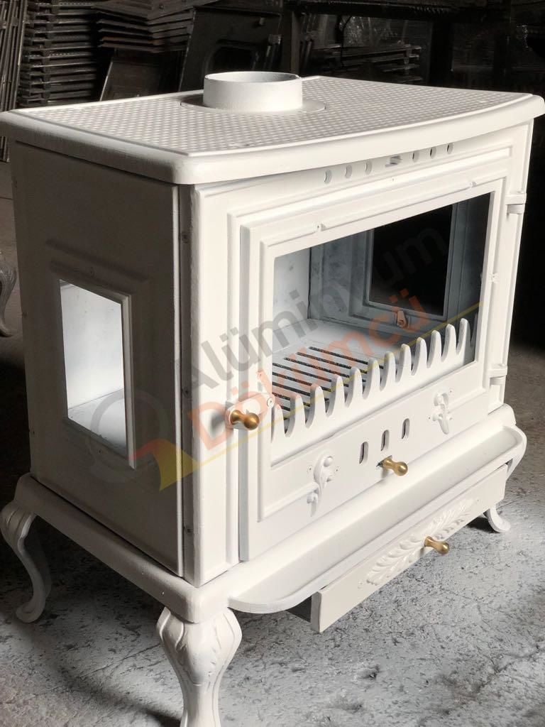 Döküm soba beyaz renk özel renk