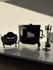 Döküm soba altlık maşa takım odunluk takım