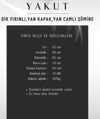 Dik Kuzine soba lüx Yakut Maxi yan kapaklı camlı